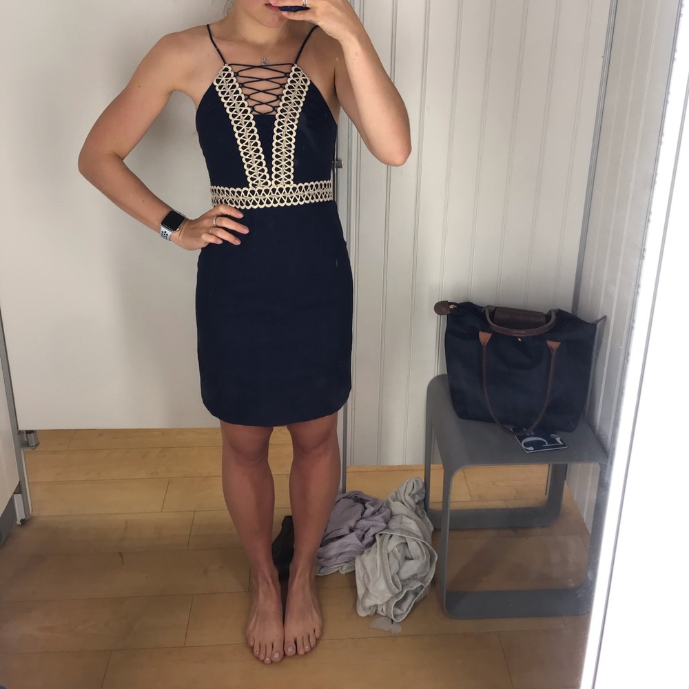 Lilly Pulitzer Trista Shift True Navy Sz 00 NWT
